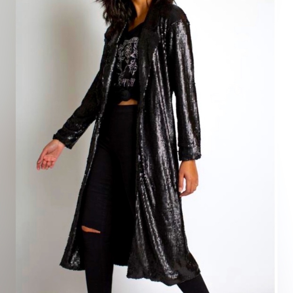 Joyfolie/ Mia Joy sequined duster jacket